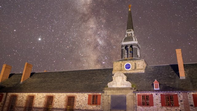 A starry night sky shines above the King’s Bastion.